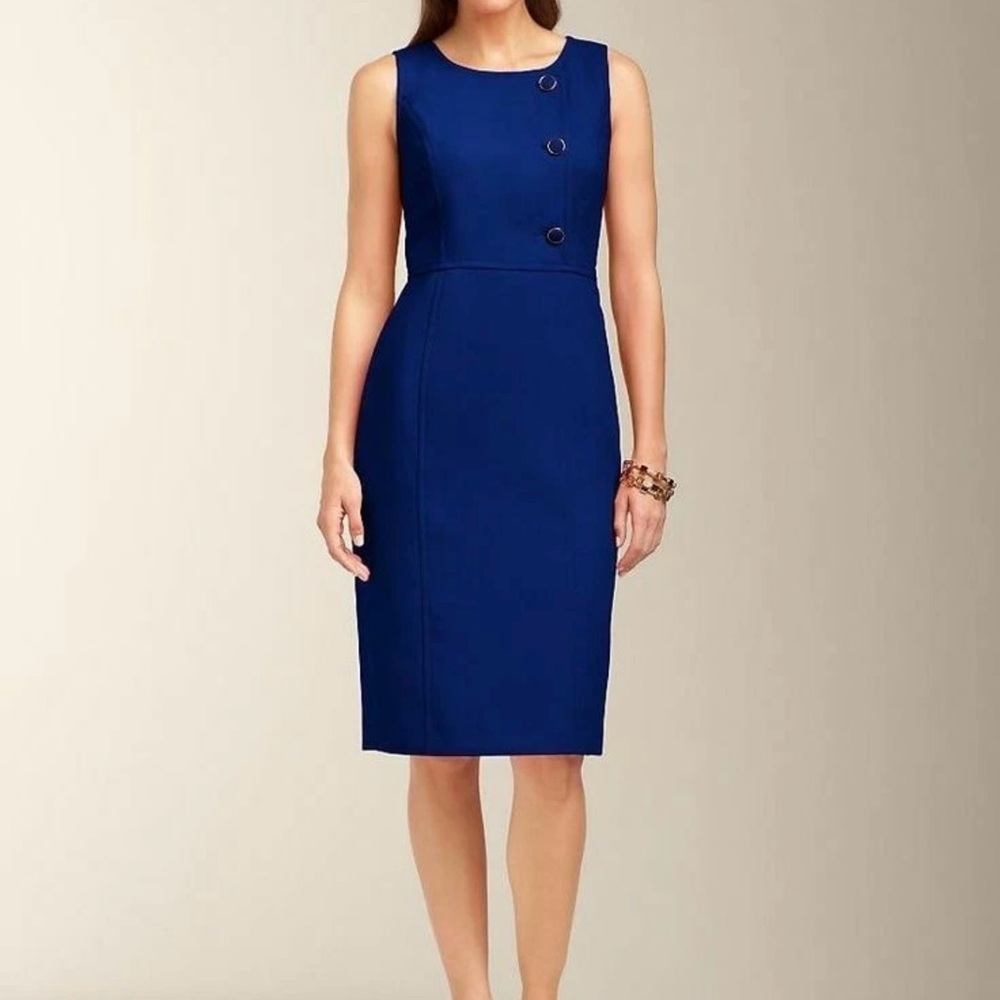 Talbots Elegant Blue Sleeveless Dress